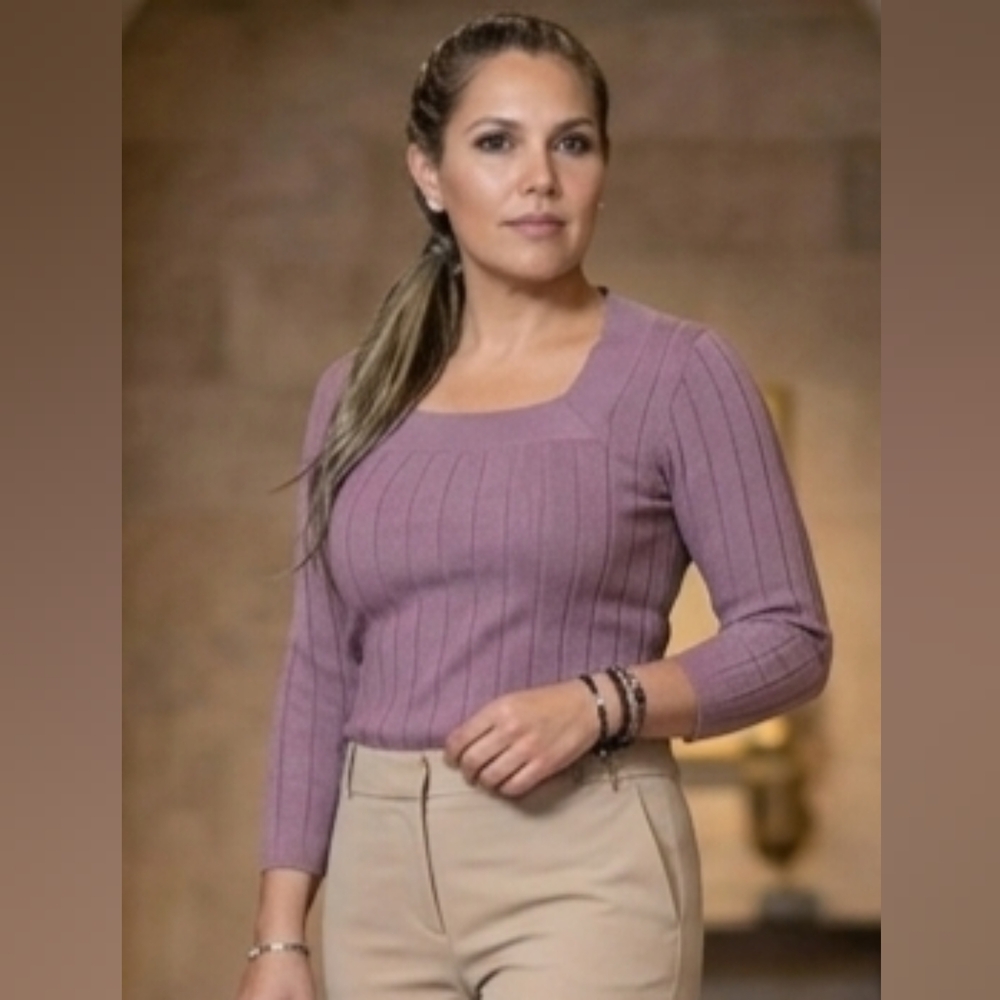 CLEO Petites Dusty Rose/Mauve Ribbed Sweater Size XS